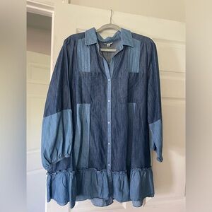 Women’s patchwork lightweight denim tunic 🔥